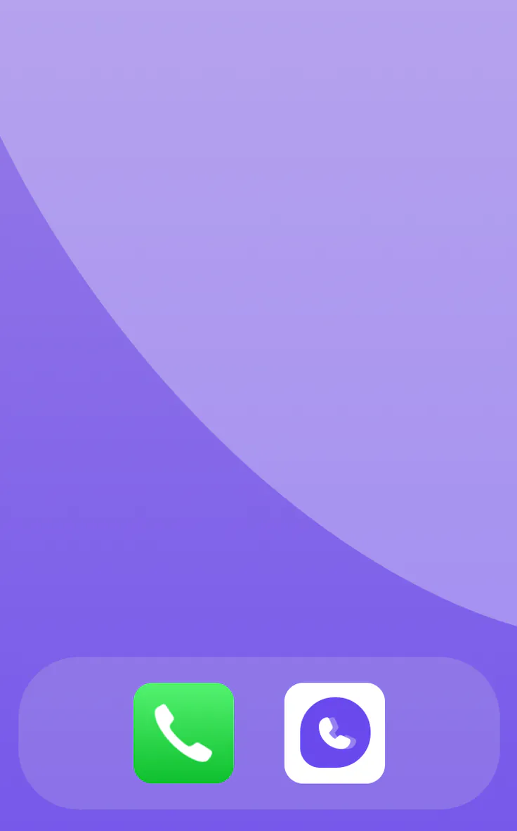 Ecrã bloqueado de um telemóvel com a app SLYNUMBER no Dock, ao lado da app Telefone